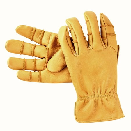 

Riparo Leather Construction Safety Work Gloves Premium Grade Water Buffalo Leather Pre-Curved Fingers for Improved Dexterity and Handgrip for Superior Protection
