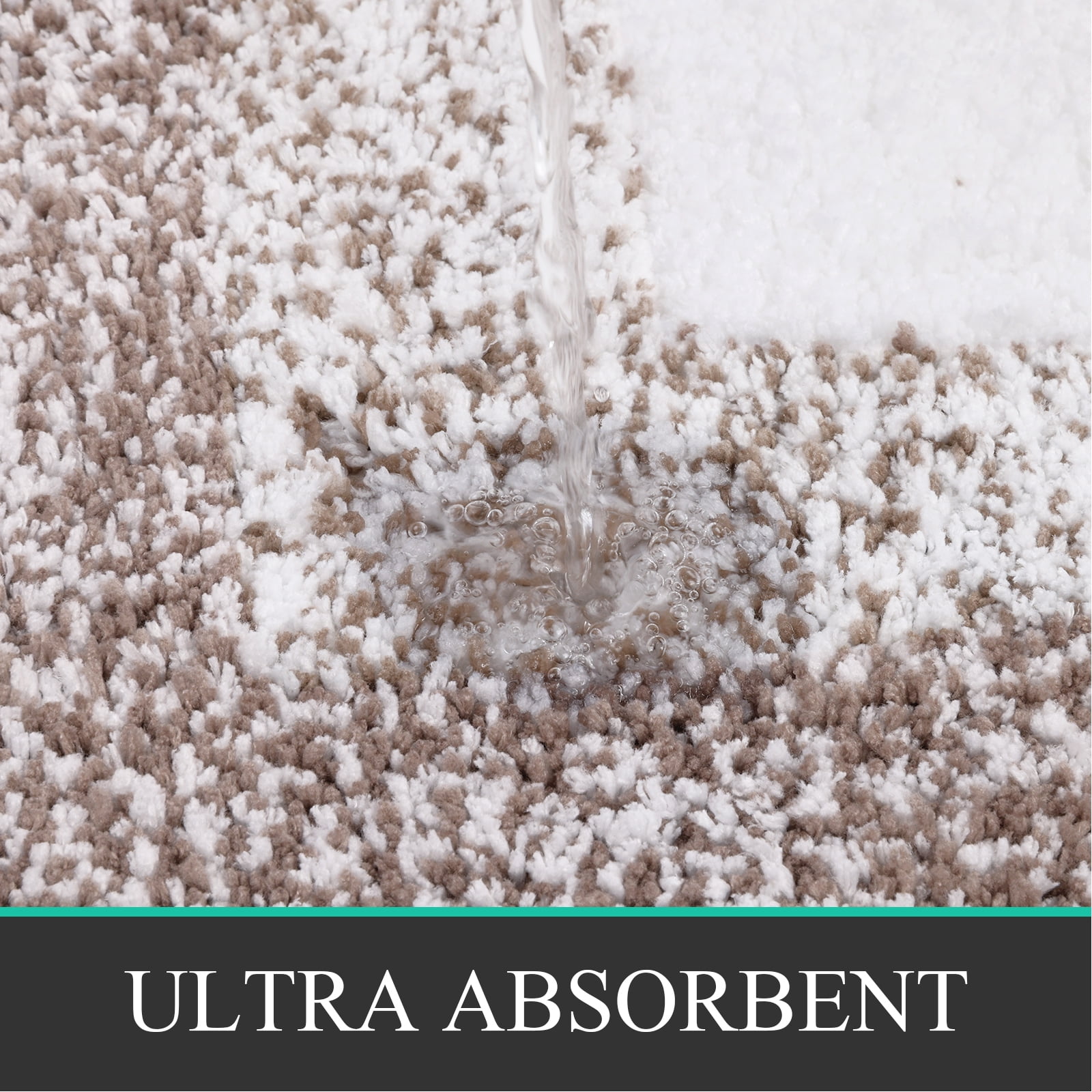 Ileading 3 Piece Bath Rug Set Microfiber Washable Non Slip Bathroom Rug and Mat Set, Coffee