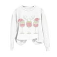 thumbnail image 5 of Womens Christmas Sweatshirt Rhinestone Wine Glass Shirt Cute Crew Neck Sweatshirts Long Sleeve Loose Pullover Holiday Tops for Women, 5 of 5