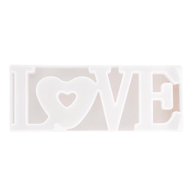 Molde de silicona transparente para manualidades con la palabra "LOVE" (amor) - Molde para hacer joyas de resina epoxi - Herramienta para colgantes 21.5x8.3x2.3CM
