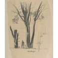 thumbnail image 2 of Odilon Redon 20x23 Gold Ornate Framed and Double Matted Museum Art Print Titled - Study of Man Between Trees (1860-80), 2 of 4