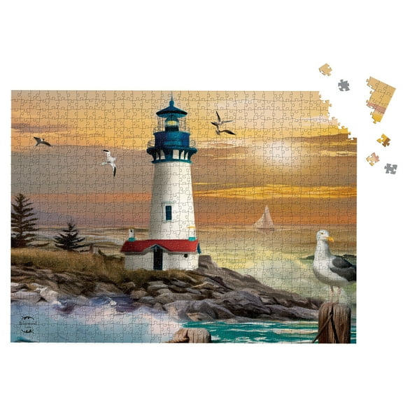 Briarwood Lane Sunset Lighthouse Summer Large 1000 Piece Jigsaw Puzzle