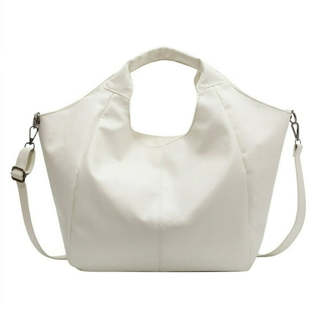 Sac Hobo Chic pour Femmes Grande Capacité Sangle Ajustable Sac Polyvalent (Blanc)