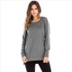 thumbnail image 4 of Sudadera de Mujer de Color Liso con Cuello Redondo, Larga y Abertura Frontal Corta y Trasera Larga Gris Oscuro XXL, 4 of 10