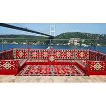 Arabic Floor Seating, U Shaped Sofa Bed, Diwan Sofa, Red Turkish Sofa, Floor Cushion Seating, Sleeper Couch, Modular Sofa