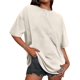 thumbnail image 1 of Camiseta Adorejoy de gran tamaño, vintage, lavada, holgada, casual, para mujer, 1 of 8