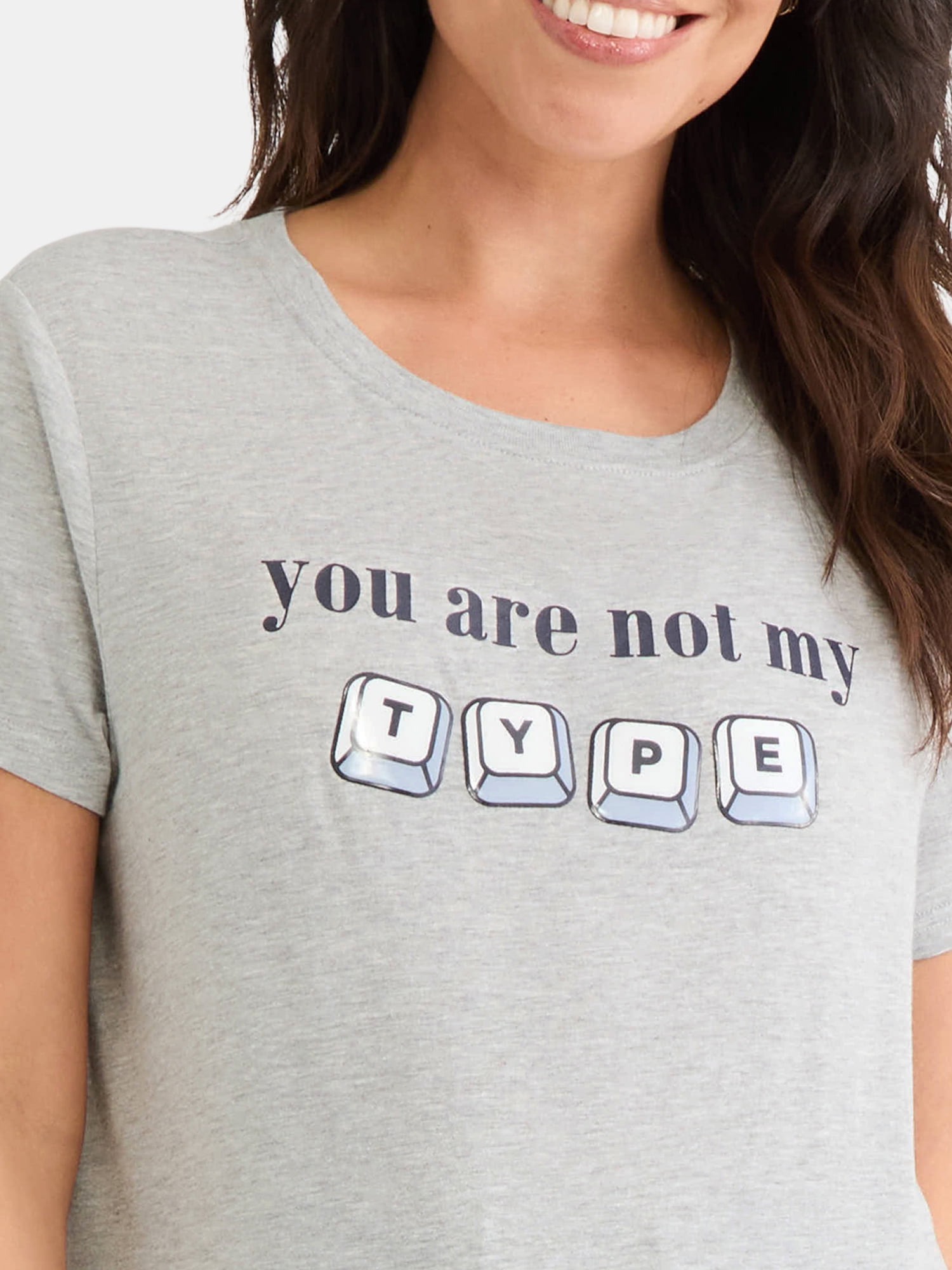 Cactus and Pearl Women's Not My Type Graphic Tee, Sizes XXS-XXL