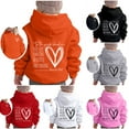 thumbnail image 5 of Mercatoo 2 to 14 Years Teen Girls Heart and Letter Graphic Hoodie Cozy Fashionable Long Sleeve Pom Puff Pullover Sweatshirt, 5 of 5
