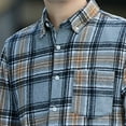 thumbnail image 4 of VBTAPA Big and Tall Button Down Shirts for Men Flannel Plaid Shirt Lightweight Shacket Casual Stylish Tops with Chest Pocket Deals of The Day Light Blue XXXL, 4 of 8