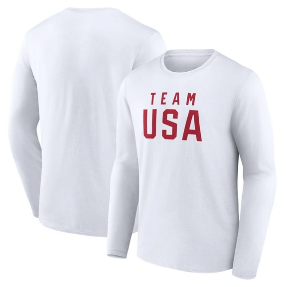 Men's White Team USA 2024 Olympics Wordmark Long Sleeve T-Shirt