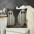 thumbnail image 2 of SHANXI Halloween Ghost Throw Pillow Cover, Spooky Black Stripes Cushion Case Decoration for Sofa Couch 20x20in, 2 of 5