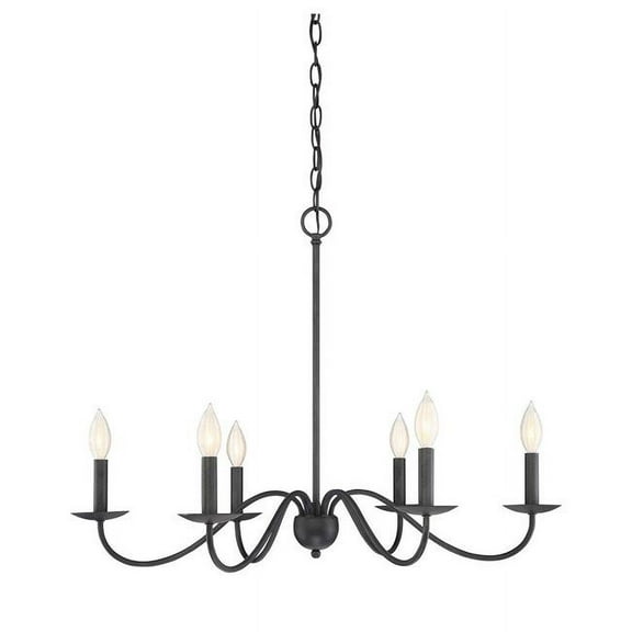 Savoy House Meridian 6 Light Chandelier - Aged Iron - M10042AI