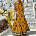 thumbnail image 1 of SMihono Robe d'Été Grande Taille pour Femmes 2023 Mode Femmes Sans Manches Col en V Imprimé Bohème Robe d'Été à Taille Élastique, 1 of 8