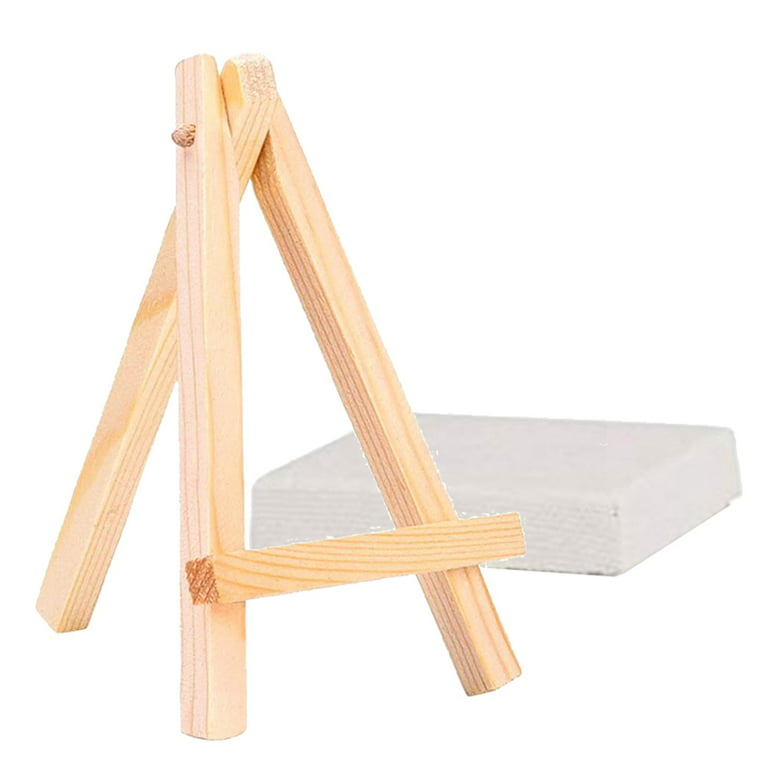  40 Pack 5 Inch Mini Wood Display Easel Artist Easel Triangle  Cards Stand Small Tabletop Painting Wood Easel Holder Stand Mini Tripod  Easel Stand Portable Crafts Easels for Kids Party Display