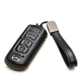 thumbnail image 2 of Vitodeco Genuine Leather Smart Key Fob Case Cover Protector - Compatible for Mazda 3, 6, CX-5, CX-7, CX-9, MX-5 Miata, Atenza Axela - 4 Buttons, Black, 2 of 6