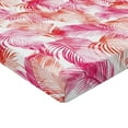 thumbnail image 4 of Ambesonne Palm Trees Fitted Sheet, Hawaii Dreamy Leaves, Full Size, Hot Pink Dark Salmon, 4 of 5