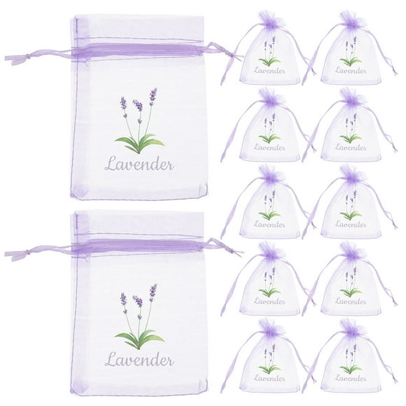 20 bolsitas de lavanda con cordón de organza, bolsas de malla vacías para embalaje y almacenamiento, bolsitas de gasa pequeñas, bolsitas de lavanda con cordón de malla.