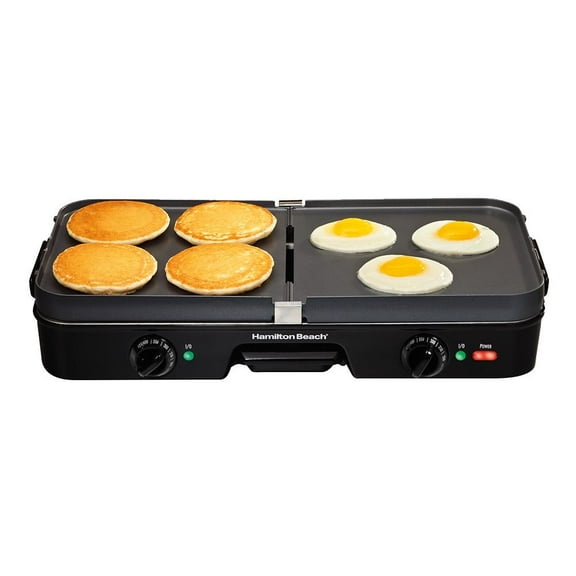 Parilla-Plancha Hamilton Beach 3 en 1 Negra