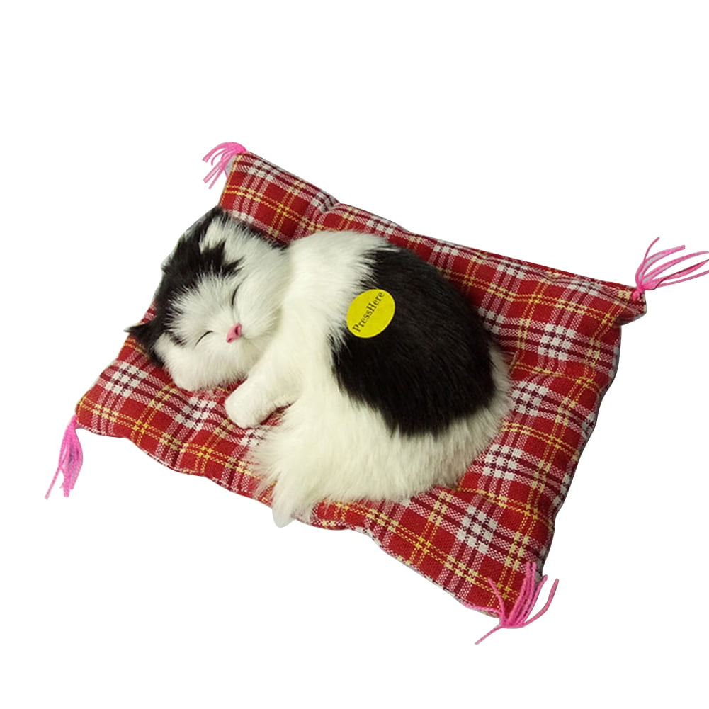 Cute Plush Stuffed Toy Sleeping Cat Simulation Animal Kids Doll Gift 