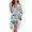 Blue Flower, variant on Robes for Women V Neck Nightgowns Loose Fit Lightweight Sunflower Print Bathrobe Indoor Loungewear with Adjustable Belt