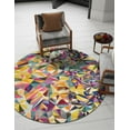 thumbnail image 5 of Unique Loom Estrella Collection Area Rug - Gracia (6' 1" Round Multi/Beige), 5 of 7