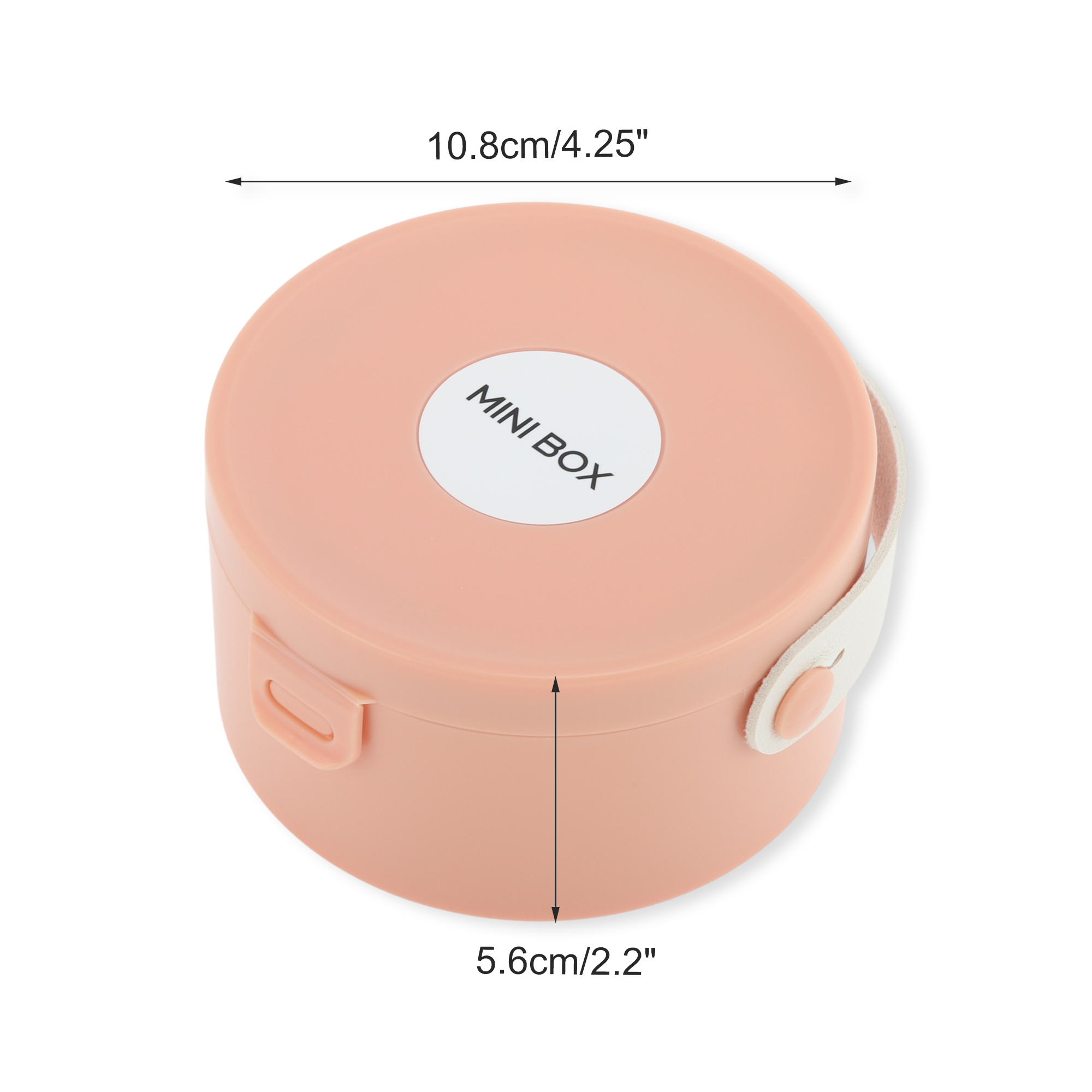 Unique Bargains Elegant Round Multi-Function Jewelry Box Organizer Coral Pink