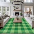 thumbnail image 2 of 6x9 Washable Area Rug, Pastoral Style Non-Slip Large Rectangle Rug for Living Room Dining Room, Light Green Lattice Indoor Floor Mat for Home Decor, 2 of 9