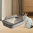thumbnail image 6 of Cat Detachable Open Top Pet Litter Tray Splashproof Semi Closed Large Clear and Gray, 6 of 8