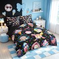 thumbnail image 2 of meiyoeat Cute Baseball US Flag Full Size Bedding Sets for Boys, Sprinkle Ice Cream Drip Full Size Bed in a Bag, Black Reversible, 7pcs, 2 of 6