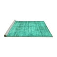 thumbnail image 2 of Ahgly Company Machine Washable Indoor Rectangle Abstract Turquoise Blue Contemporary Area Rugs, 5' x 7', 2 of 4