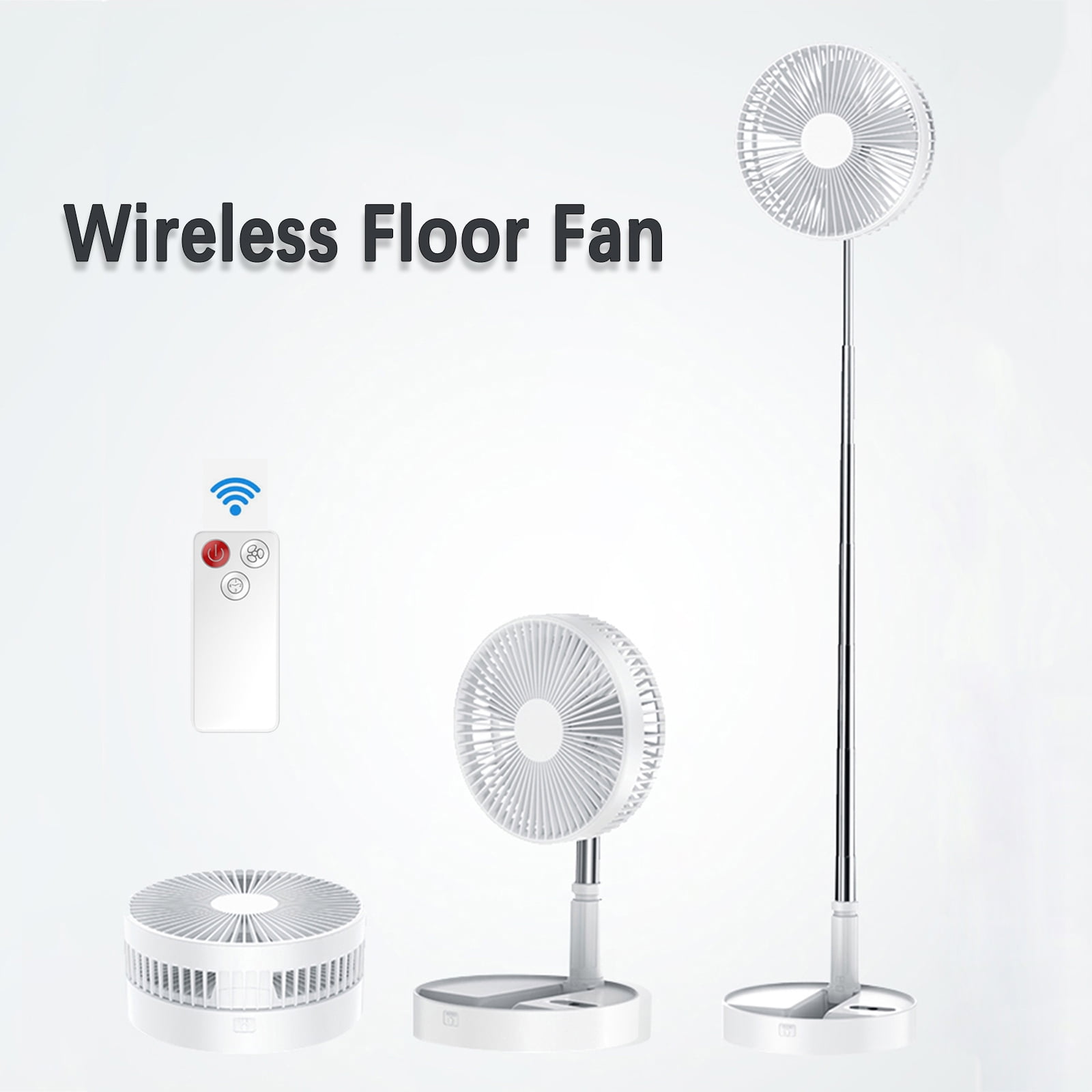 Telescopic Foldable Portable Storage Home Office Desktop Fan Floor Fan Five Blades Remote Control Removable Washable