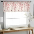 thumbnail image 2 of Pink Floral Blossom Valance Curtains for Kitchen/Living Room/Bathroom/Bedroom Window, Rod Pocket Small Topper Half Short Window Curtains Voile Sheer Scarf, Spring Pastoral Botanical Vintage 54"x18", 2 of 8