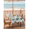 thumbnail image 2 of Outdoor Tablecloths with Umbrella Hole & Zipper, Green Geometric 60 x102 Inch Rectangle Tablecloths, Vintage Moroccan Rhombic Bohemia Gray Waterproof Table Cloth, Patio/Pool/Picnic Table Covers, 2 of 8