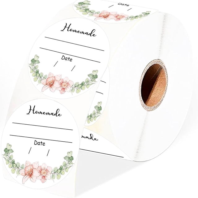 SUTENGDA Watercolor Floral Canning Stickers 2inch Write on Date Contents Homemade Canning Labels for Handmade Mason Jars Spice Container 500Pcs