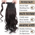 thumbnail image 3 of Benehair Wrap Around Ponytail Human Hair Extensions Body Wave Ponytail Extension With Comb Clip in Natural Black Human Hair for Women 18"-90g Wavy, 3 of 10
