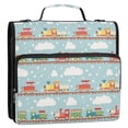 thumbnail image 5 of FORMRS Zipper Binder with Shoulder Strap 2-inch Ring 500 Sheet Capacity File Bag, Red Trains Pattern, 5 of 5