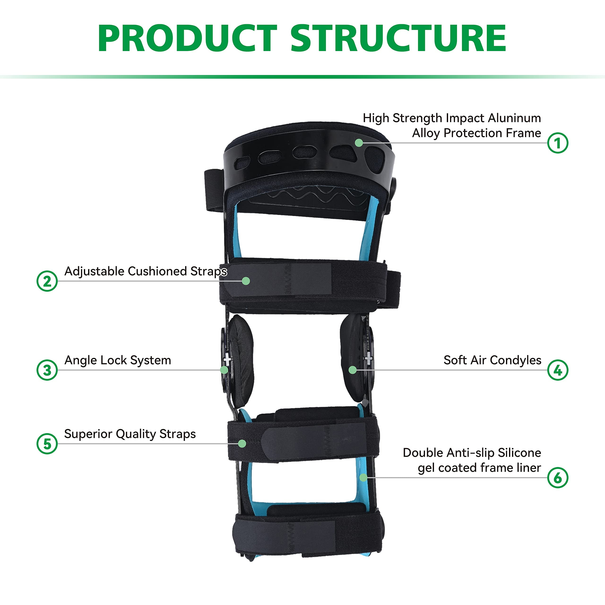 Orthomen ACL/MCL/PCL Hinged ROM Orthopedic Knee Orthosis for Sports Injuries, Men & Women(L-Left)