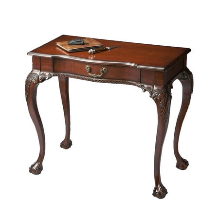Offex Traditional Rectangular Writing Desk Dark Brown Com Offex Traditional Rectangular Writing Desk Dark Brown