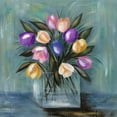 thumbnail image 2 of Reynolds, Jade 20x20 Gold Ornate Wood Framed with Double Matting Museum Art Print Titled - Mixed Pastel Bouquet II, 2 of 4