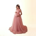 thumbnail image 4 of Vedolay Floral Maternity Dress Womens Plus-Size Summer Chiffon Elegant Dresses Spaghetti Straps Sleeveless Long Maxi Flowy Boho Dress,Pink S, 4 of 5