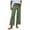 Army Green, variant on Women's Linen Pants,Women's Casual Button Waist Linen Straight Leg Nine - quarter Pants,S - XXL