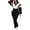 Black, variant on Womens 2 Piece Sweatsuits Color Block Long Sleeve Zipper Cropped Jacket Legging Pants Set Tracksuit Jogger Outfits