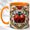 Orange, variant on Ornate Ladybug Coffee Mug, Garden Insect Mug, Ceramic 11 oz