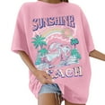 thumbnail image 3 of LINGLANG Womens Tops Casual Oversize Loose Fit Short Sleeve Topstylecasualsummer Under $5, 3 of 8