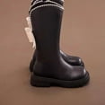 thumbnail image 6 of REDARER Girls Long Calf Boots, Winter Booties with Side Zipper Pearl Bow, Leather Warm Non- Comfortable Sole,Size:11.5-12 Years, 6 of 9
