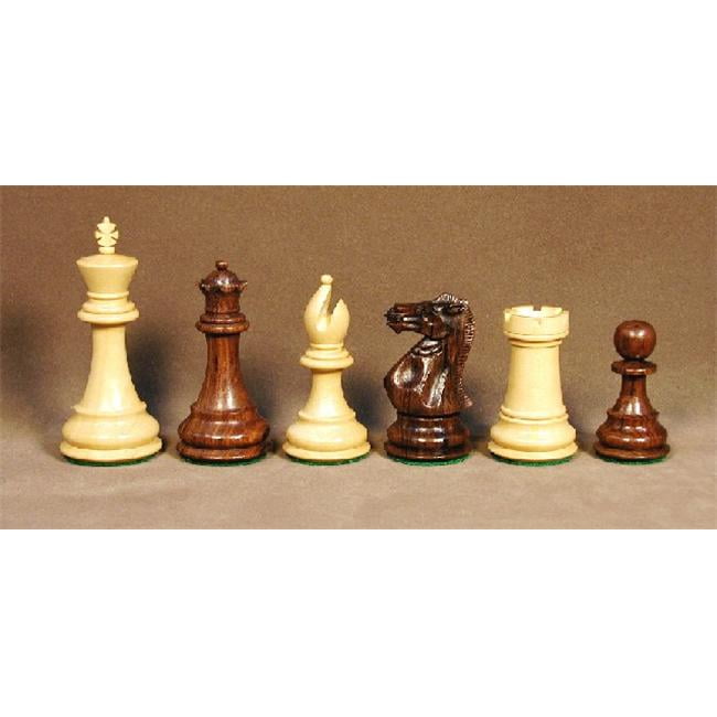 Staunton Triple Weighted Chess Pieces 32 Black Pieces & 32 White Pieces 64mm 