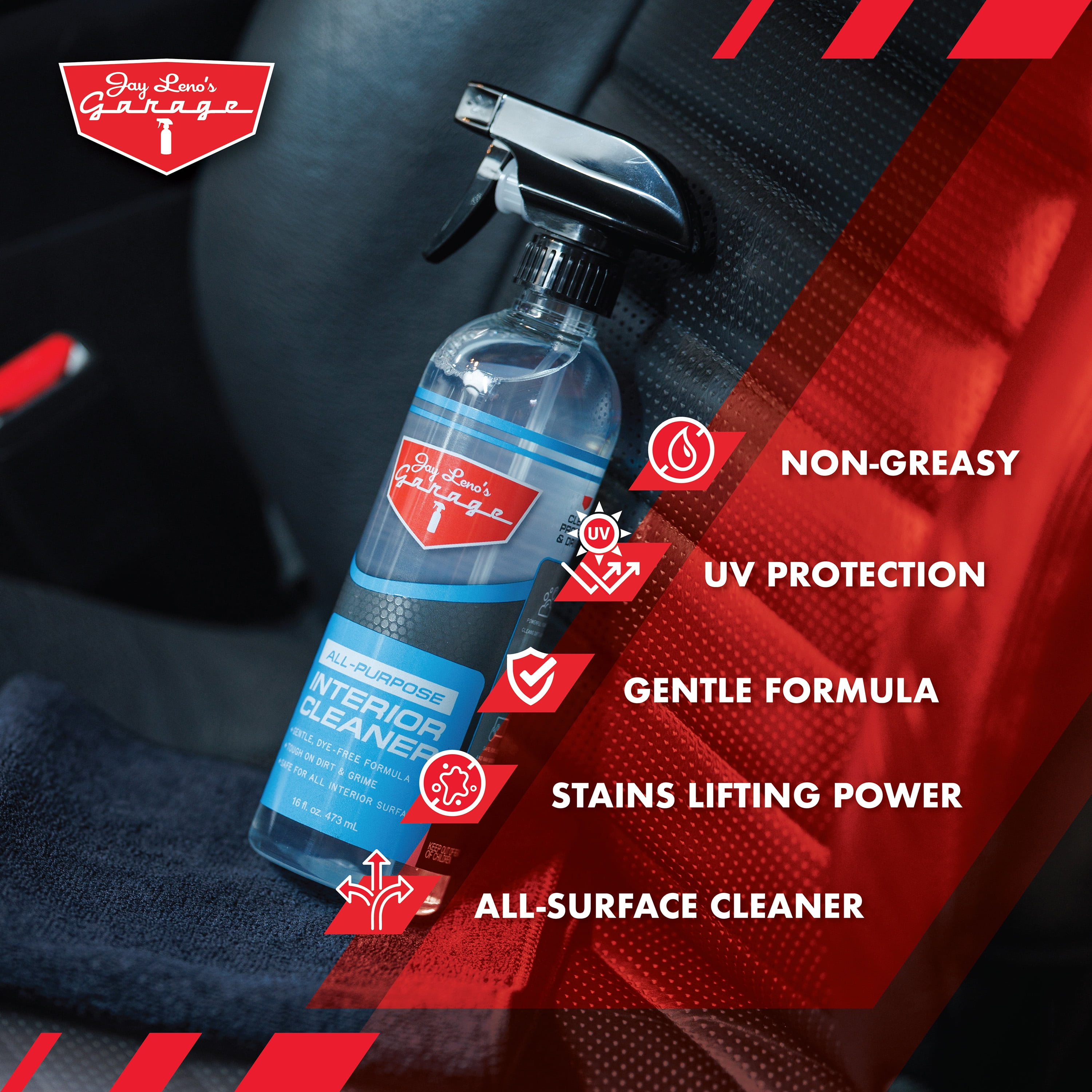 (2 pack) Jay Leno’s Garage All Purpose Interior Cleaner (16 oz) – Car & Truck Interior Cleaning Solution
