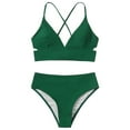 thumbnail image 1 of B91xZ Bikini Set for Women High Waisted Swimsuits Two Piece Bathing Suits Tummy Control Swimwear,Green L, 1 of 3