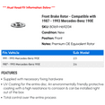 thumbnail image 2 of Front Brake Rotor - Compatible with 1987 - 1993 Mercedes-Benz 190E 1988 1989 1990 1991 1992, 2 of 2
