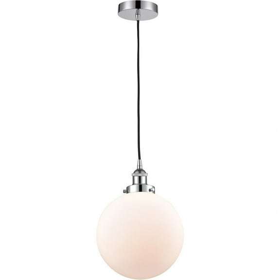 616-1PH-PC-G201-10-LED-Innovations Lighting-Beacon - 1 Light Mini Pendant In Industrial Style-13 Inches Tall and 10 Inches Wide Polished Chrome Matte